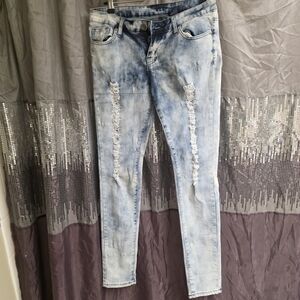 VIP Light Blue Distressed Jeans Jeggings